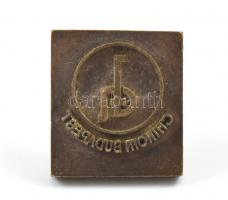 Chinoin Budapest gyógyszergyár bronz bélyegző, 3,5x3 cm