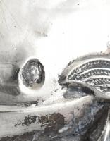 Ezüst (Ag) talpas kínáló, hibátlan, jelzett, m: 31 cm, bruttó: 535g