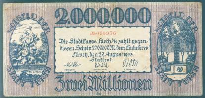 Német Birodalom/Weimari Köztársaság/Fürth 1923.8.29. 2000.000M T:III