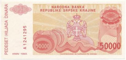 Horvátország / Krajnai Szerb Köztársaság 1993. 50.000D A1241295 T:I-  Croatia / Republic of Serbian Krajina 1993. 50.000 Dinara A1241295 C:AU Krause P#R21a