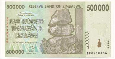 Zimbabwe 2008. 500.000$ AC0718156 T:I hullámos papír Zimbabwe 2008. 500.000 Dollars AC0718156 C:UNC wavy paper Krause P#76