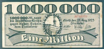Német Birodalom/Weimari Köztársaság/Fürth 1923.8.25. 1000.000M piros sorszámmal T:III