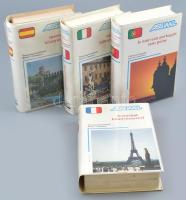 Assimil nyelvköny sorozat 4 kötete: Franciául könnyűszerrel, Olaszul könnyűszerrel, Spanyolul könnyűszerrel, Le nouveau portugais sans peine.