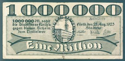 Német Birodalom/Weimari Köztársaság/Fürth 1923.8.25. 1000.000M fekete sorszámmal T:III