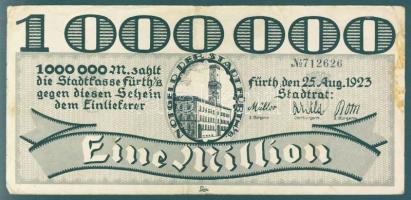 Német Birodalom/Weimari Köztársaság/Fürth 1923.8.25. 1000.000M fekete sorszámmal T:III