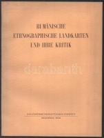 Rumänische Ethnographische Landkarten und Ihre Kritik, Bp., 1942, Staatswissenschaftliches Institut, német nyelven, térképekkel, kiadói papírkötésben