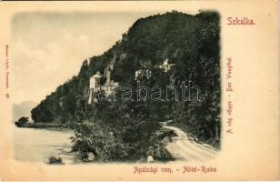 Vágsziklás, Szkalka, Skalka nad Váhom; Apátsági romok a Vágvölgyben. Gansel Lipót 43. / Abtei-Ruine, Das Waagtal / abbey ruins in Povazie