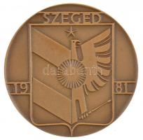 1981. "Szeged 1981 / Huszonötödik Nemzetközi Maratoni Verseny" kétoldalas, bronz futósport emlékérem (60mm) T:1-