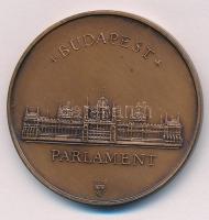 ~1990-2000. A Magyar Köztársaság elnökétől - Budapest - Parlament bronz emlékérem (42,5mm) T:1