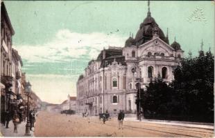 1914 Kassa, Kosice; Nemzeti színház, üzletek / street view, theatre, shops (EK)