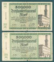 Német Birodalom/Weimari Köztársaság/Fürth 1923.8.15. 300.000M fekete sorszámmal (2x) T:III/IV
