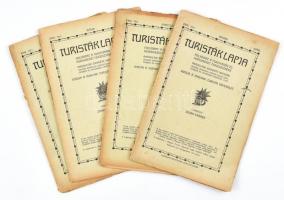 1911 Turistákl Lapja. XXIII. 1-4. sz. Szerk.: Zilahi György. Szakadozott borítókkal.