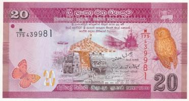 Srí Lanka 2010. 20R W/175 439981 T:I- hullámos papír Sri Lanka 2010. 20 Rupees W/175 439981 C:AU wavy paper Krause P#123a