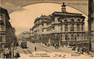 1903 Budapest VIII. Üllői úti klinikák a Mária utca sarkán, villamos. Divald Károly 110. sz.