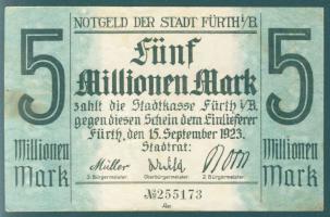 Német Birodalom/Weimari Köztársaság/Fürth 1923.9.15. 5000.000M T:II
