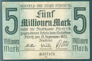 Német Birodalom/Weimari Köztársaság/Fürth 1923.9.15. 5000.000M T:II