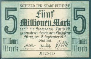 Német Birodalom/Weimari Köztársaság/Fürth 1923.9.15. 5000.000M T:II
