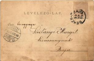 1899 (Vorläufer) Békéscsaba, Csaba; Vasút utca, Bille és Berger üzlete, Novák László sírkőraktára. C...