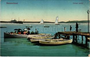 1913 Balatonfüred, Csónakkikötő, gőzhajó