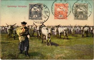 1912 Hortobágy, ökörgulya, magyar folklór. TCV card