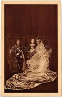 IV. Károly, Zita és Ottó. A Magyar Vörös-Kereszt Egylet kiadványa, Koller tanár utóda Szenes felvétele / Charles I of Austria, Queen Zita and Crown Prince Otto