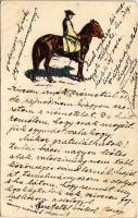 1930 Magyar folklór művészlap. Rigler R.J.E. / Hungarian folklore art postcard (ázott / wet damage)