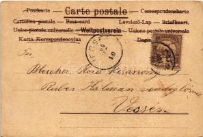 1900 Children art postcard, girl with flowers. litho (EK)