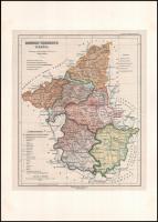 cca 1930 Borsod vármegye közigazgatási térképe, tervezte: Czakó István, 1: 375 000, apró hajtásnyomokkal, 28,5x23 cm