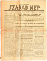1945 Szabad Nép újság (III. évf. 21. szám) Hajtott állapotban, sérülésekkel.