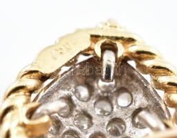 Arany (Au/18k) szív alakú medál, kövekkel ékítve, jelzett, 2,5cm, bruttó: 2g