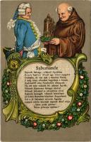 1927 Salvatorsör. Német sör reklám / German Paulanerbrau München, Salvator beer advertisement. Art Nouveau, litho