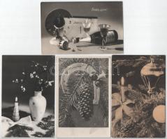 62 db MODERN fekete-fehér üdvözlő képeslap az 1960-as évekből / 62 modern black and white greeting postcards from the 60s
