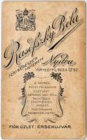 1910 katona, Rasofszky Béla műterme, Nyitra, 9x5,5cm