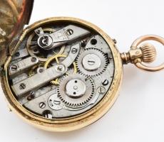 Arany (Au/14k) Zsebóratok, rossz szerkezettel, bruttó: 28 g, d: 30mm
