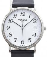 Tissot férfi quartz karóra, karcokkal, dátumkijelzős, működik, d:35mm