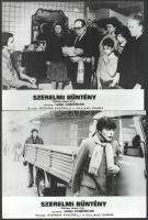 1974 ,,Szerelmi bűntény című olasz film jelenetei és szereplői, 13 db vintage produkciós filmfotó, ezüst zselatinos fotópapíron, kisebb hibákkal, 18x24 cm