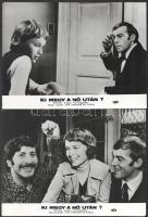 1972 ,,Ki megy a nő után? című angol film jelenetei és szereplői, 13 db vintage produkciós filmfotó, ezüst zselatinos fotópapíron, 18x24 cm