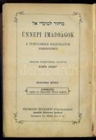1903 Ünnepi imádságok héber-magyar nyelvű könyv elváló gerinccel, Budapest