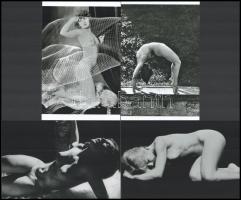Női produkciók, szolidan erotikus felvételek több aktfotós hagyatékából vagy gyűjteményéből, 4 db mai nagyítás, 15x10 cm