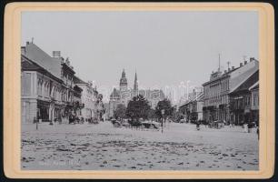 cca 1900 Kassa (Kosice), Fő tér, keményhátú fotó, Stengel & Co., 16,5x10,5 cm