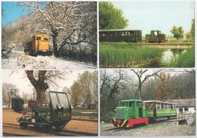 Magyar Kisvasutak - 24 db modern képeslap / Hungarian narrow-gauge railways - 24 modern postcards