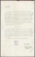 1909 Baja, határozat a görögkeleti szerb templom toronyórájának javításáról, pecséttel, aláírással