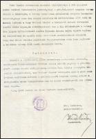 1909 Baja, határozat a görögkeleti szerb templom toronyórájának javításáról, pecséttel, aláírással