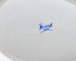 Herendi virágmintás bonbonier, jelzett, kopásnyomokkal, 18x12cm