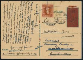 1945 Gannay János (1905-1992) festőművész saját kézzel írt levelezőlapja az aláírásával