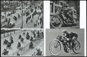 cca 1930-as években készült felvételek a motoros sportról, Fekete György budapesti fényképész hagyatékából 4 db mai nagyítás, 10x15 cm