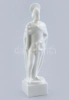 Herendi Szent István figura. Fehér mázas porcelán, jelzett, ragasztott, m: 10 cm