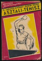 Dr. Lakatos György, Duxler József: Asztali-tenisz. Sombor Ferenc rajzaival. Népszerű Sportkönyvtár. Bp., 1947, Nova, 75+(1) p. Sérült kiadói papírkötés, a könyvtest egy része elvált a kötéstől.