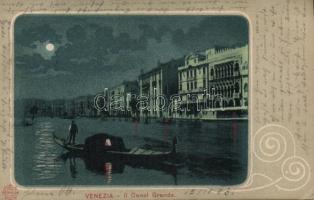 Venice Canal Grande at night litho