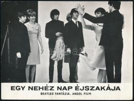 1964 Beatles együttes szereplésével, az ,,Egy nehéz nap éjszakája című angol film egy jelenete, 1 db vintage produkciós filmfotó, ezüst zselatinos fotópapíron, 18x24 cm